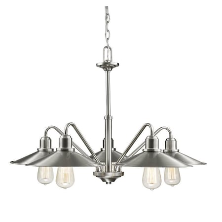 Z-Lite Casa 5 Light Chandelier, Brushed Nickel 613-5-BN